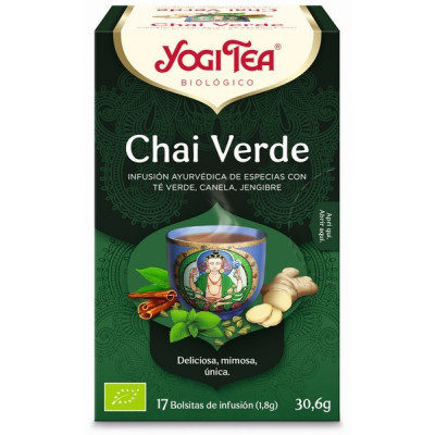 Yogi Tea Bio Cha Chai Verde 17 Saq | Farmácia d'Arrábida