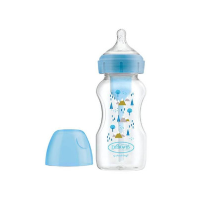 Dr. Brown's Options+ Anti-Colic Biberão Boca Larga Azul +0M 270ml | Farmácia d'Arrábida