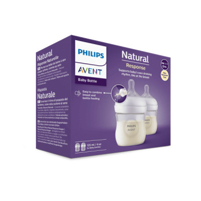 Philips Avent Natural Response Biberão Duo +0M 2x125ml | Farmácia d'Arrábida