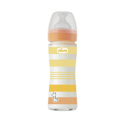 Chicco Biberão Vidro Well-Being +0M 240ml | Farmácia d'Arrábida