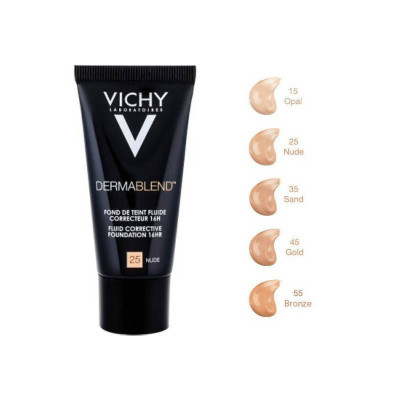 Vichy Dermablend Base Corretora Fluida 16h 25 Nude 30ml | Farmácia d'Arrábida