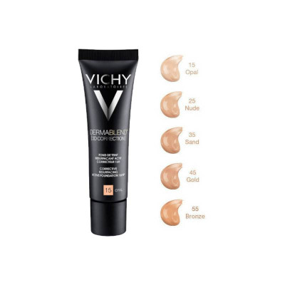 Vichy Dermablend 3D Correction Base Fluída Corretora Alisadora 16h 15 Opal 30ml | Farmácia d'Arrábida