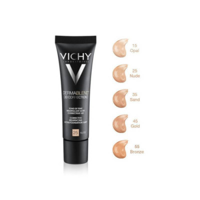 Vichy Dermablend 3D Correction Base Fluída Corretora Alisadora 16h 25 Nude 30ml | Farmácia d'Arrábida