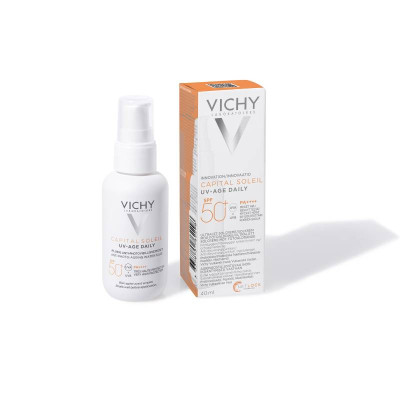 Vichy Capital Soleil Uv Age Daily Fluido Aquoso Antifotoenvelhecimento FPS50 40ml | Farmácia d'Arrábida