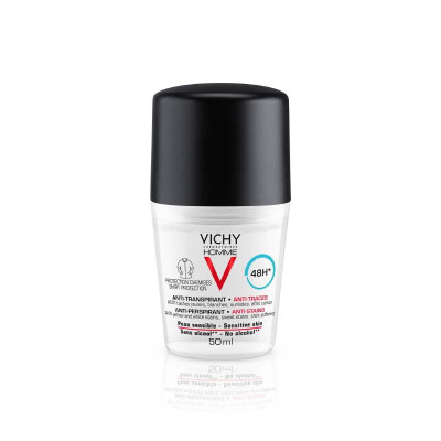 Vichy Homme Desodorizante Roll-On 48h Antimanchas 50ml | Farmácia d'Arrábida