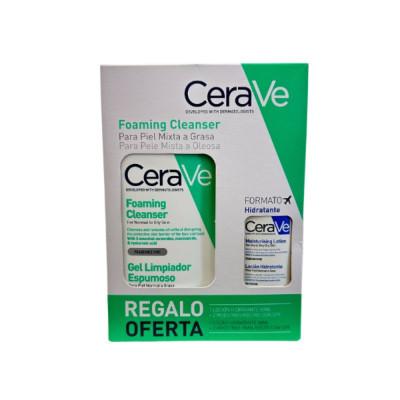 Cerave Gel Espuma Limpeza 473ml + Loção Hidratante 88ml + Loção SPF50 X2 | Farmácia d'Arrábida