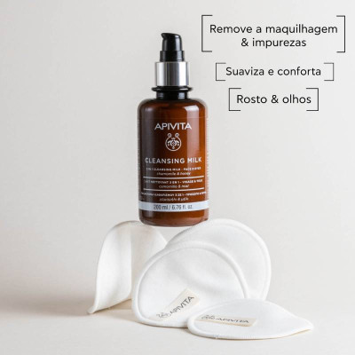 Apivita Leite de Limpeza Rosto & Olhos 200ml | Farmácia d'Arrábida