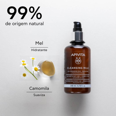 Apivita Leite de Limpeza Rosto & Olhos 200ml | Farmácia d'Arrábida