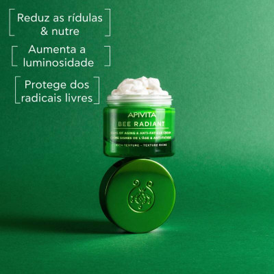 Apivita Bee Radiant Creme Textura Rica 50ml | Farmácia d'Arrábida