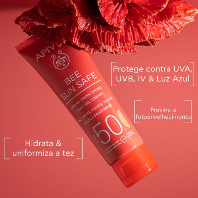 Apivita Bee Sun Safe Gel-Creme Hidra Refrescante SPF50 Com Cor 50ml | Farmácia d'Arrábida