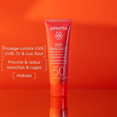 Apivita Bee Sun Safe Anti-Spot e Anti-Age Creme FPS50 50ml | Farmácia d'Arrábida