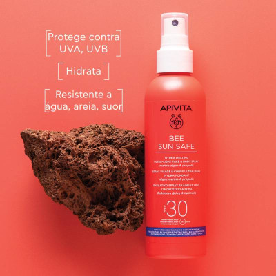 Apivita Bee Sun Safe Spray Hidra Ultraligeiro Rosto e Corpo SPF30 200ml | Farmácia d'Arrábida