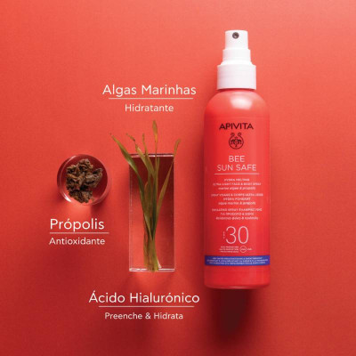 Apivita Bee Sun Safe Spray Hidra Ultraligeiro Rosto e Corpo SPF30 200ml | Farmácia d'Arrábida