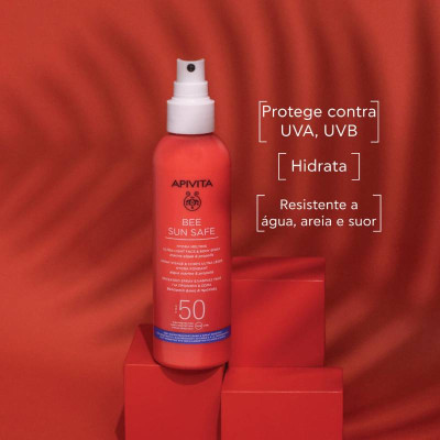 Apivita Bee Sun Safe Spray Hidra Ultraligeiro Rosto e Corpo SPF50 200ml | Farmácia d'Arrábida