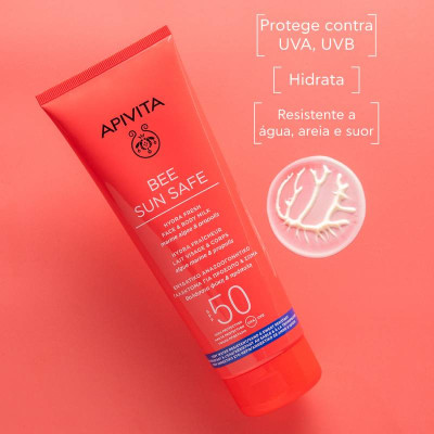 Apivita Bee Sun Safe Leite Hidra Refrescante Rosto & Corpo SPF50 200ml | Farmácia d'Arrábida