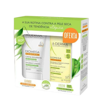 A-Derma Exomega Control Creme Emoliente 50ml + Óleo Duche 100ml | Farmácia d'Arrábida