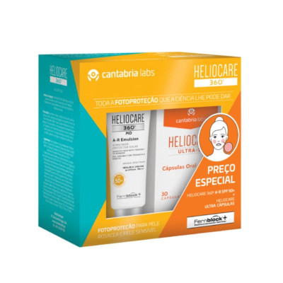 Heliocare 360º MD A-R Emulsão FPS50+ 50ml + Heliocare 360º D Plus Cápsulas x30 | Farmácia d'Arrábida