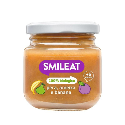 Smileat Boião Pera, Ameixa e Banana +6M 130g | Farmácia d'Arrábida