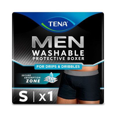 Tena Men Washable Boxer Preto S | Farmácia d'Arrábida