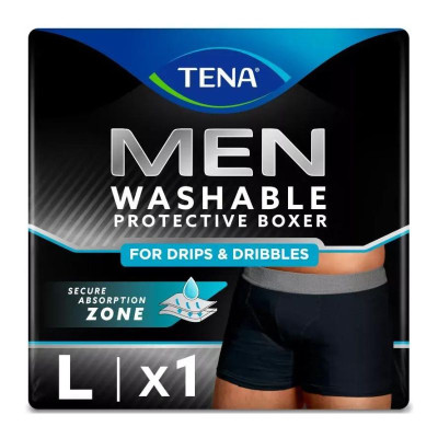 Tena Men Washable Boxer Preto L | Farmácia d'Arrábida