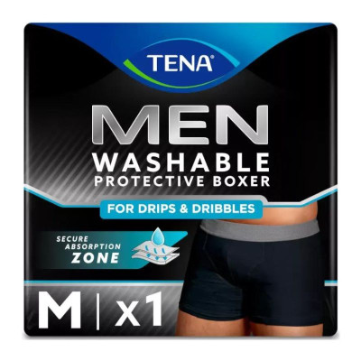 Tena Men Washable Boxer Preto M | Farmácia d'Arrábida