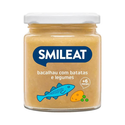 Smileat Boião Bacalhau com Batata e Legumes Biológicos +6M 230g | Farmácia d'Arrábida