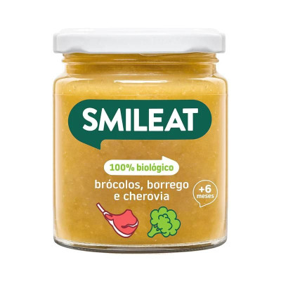 Smileat Boião Brócolos, Borrego e Cheróvia Biologico +6M 230g | Farmácia d'Arrábida