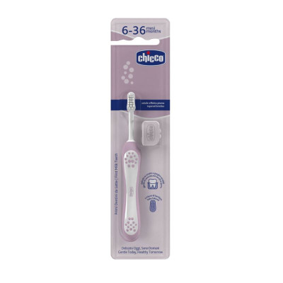 Chicco Escova Primeiros Dentes Lilás 6-36M | Farmácia d'Arrábida