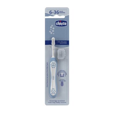 Chicco Escova Primeiros Dentes Azul 6-36M | Farmácia d'Arrábida