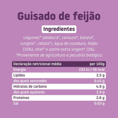 Smileat Boião de Guisado de Feijão +6M 230g | Farmácia d'Arrábida