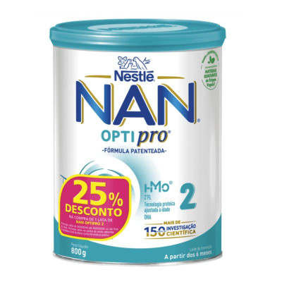 Nan Optipro 2 Leite +6M 800g 25% Desconto | Farmácia d'Arrábida