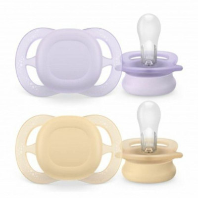 Philips Avent Ultra Start Chupeta Lilas/Bege 0-2m x2 | Farmácia d'Arrábida