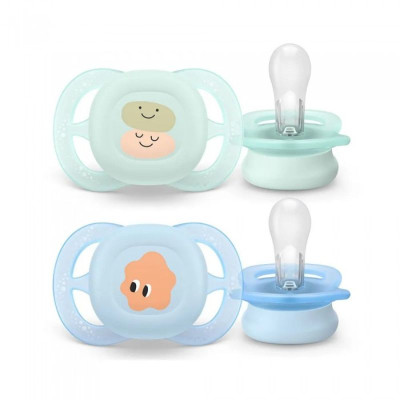 Philips Avent Ultra Start Chupeta Menta/Azul Bonecos 0-2m x2 | Farmácia d'Arrábida