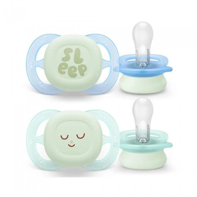 Philips Avent Ultra Start Nighttime Chupeta Menta/Azul 0-2m x2 | Farmácia d'Arrábida