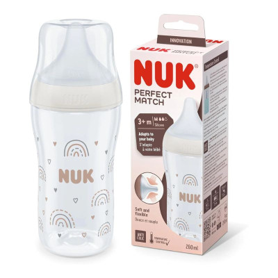 Nuk Perfect Match Biberão Silicone +3M 260ml | Farmácia d'Arrábida