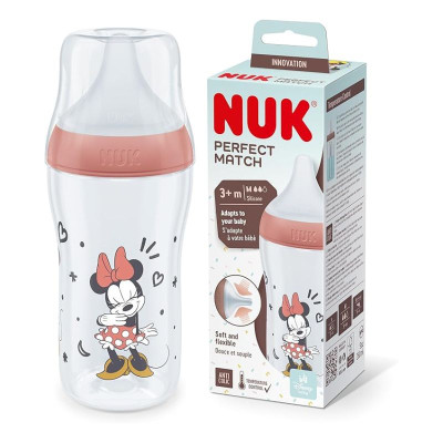 Nuk Perfect Match Biberão Minnie Silicone +3M 260ml | Farmácia d'Arrábida