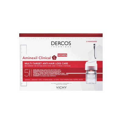 Dercos Aminexil Clinical 5 Mulher 6mlx21 Ampolas -30% | Farmácia d'Arrábida