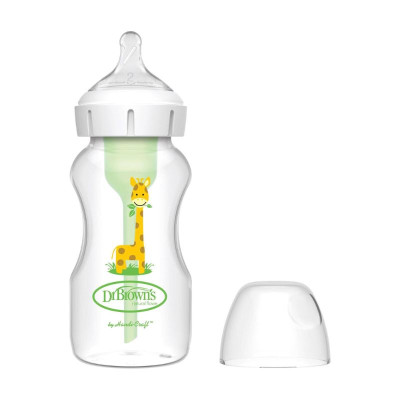 Dr. Brown's Options+ Anti-colic Biberão Boca Larga Girafa +3M 270ml | Farmácia d'Arrábida