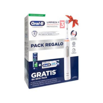 Oral-B Pro 3 Escova Elétrica Oferta 2 Recargas + Pasta de Dentes | Farmácia d'Arrábida