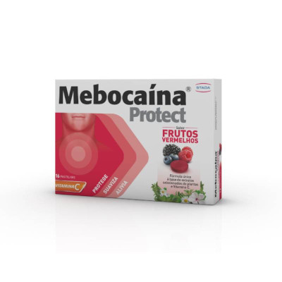 Mebocaína Protect Frutos Vermelhos Pastilhas x16 | Farmácia d'Arrábida