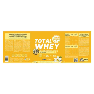 Gold Nutrition Total Whey Baunilha 800g | Farmácia d'Arrábida