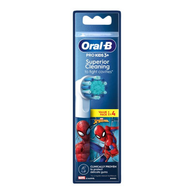 Oral-B PRO Kids3+ Spiderman Recargas Escova Elétrica x4 | Farmácia d'Arrábida