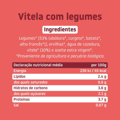 Smileat Boião de Vitela com Legumes +6M 230g | Farmácia d'Arrábida