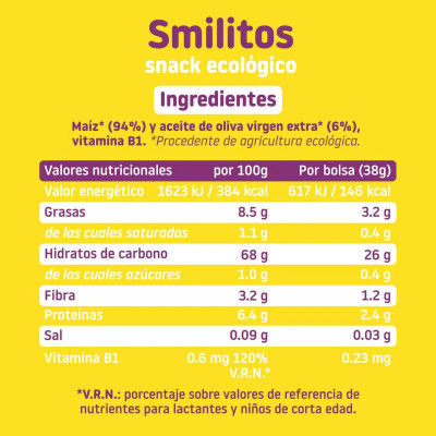 Smileat Smilitos de Milho +8M 38g | Farmácia d'Arrábida