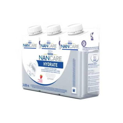 NanCare Hydrate Solução Oral Morango 3x200ml | Farmácia d'Arrábida